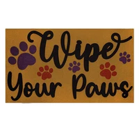 wipe your paws floor mat indoor outdoor puppy doormat with paw print rustic home front door rugs gift for dog lover
