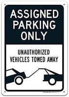 assigned parking only large square unique style aluminum metal sign vintage look sign metal plate for home and bar decoration
