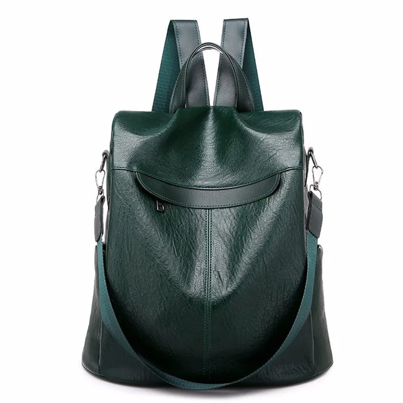 

Women's PU Leather Waterproof Rucksack Large Anti Theft Girls School Backpack
