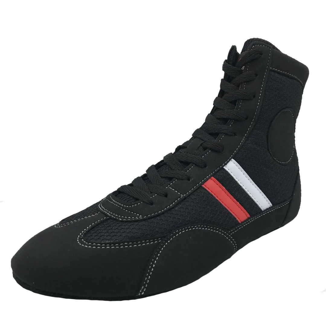 SINOBUDO Professional Wrestling SAMBO Shoes Soft Bottom Boxing Fighting Leather Sneakers Training Match Sports Boots S004