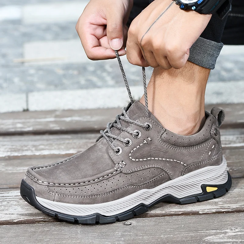 

Genuine Leather Men Shoes lace up Luxury Brand Casual Men Flats Shoe outdoor Black Formal Chaussure Homme Sapato Masculino shoes