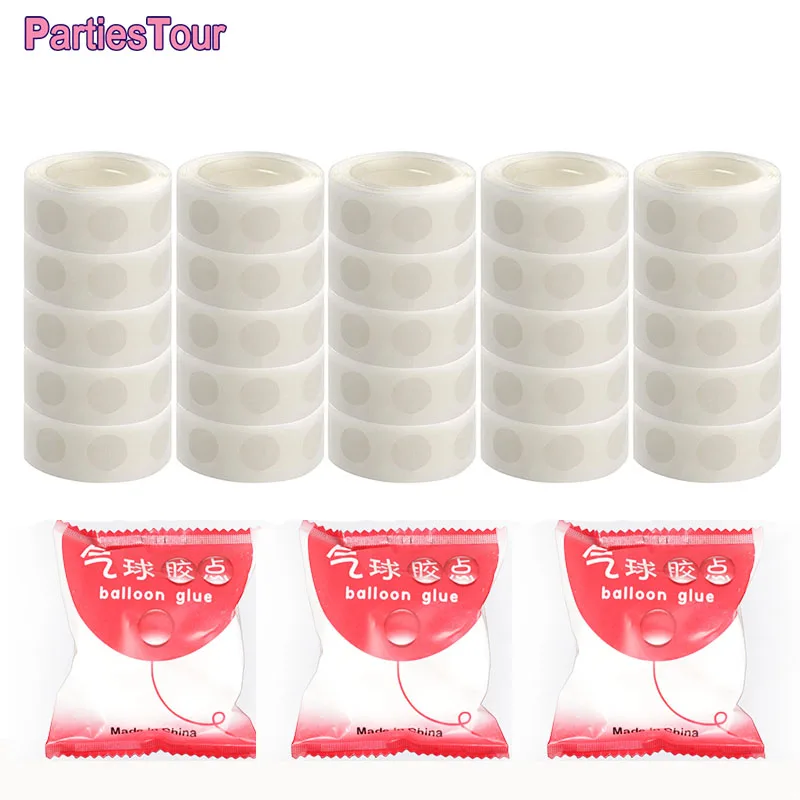 

2500pcs (25 Rolls) Glue Point Clear Balloon Glue Removable Adhesive Dots Double Sided Dots Glue Tape for Balloons Wedding Decors