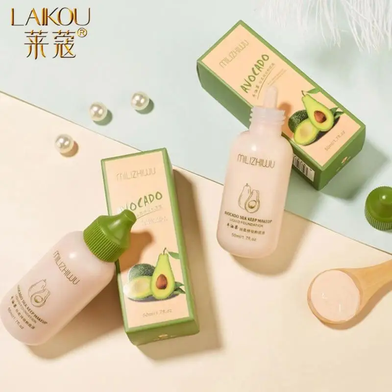 

50ml BB Cream Avocado Base Face Liquid Foundation Cream Beauty Care Make Up Face Concealer Long-lasting Oil Control Waterproof