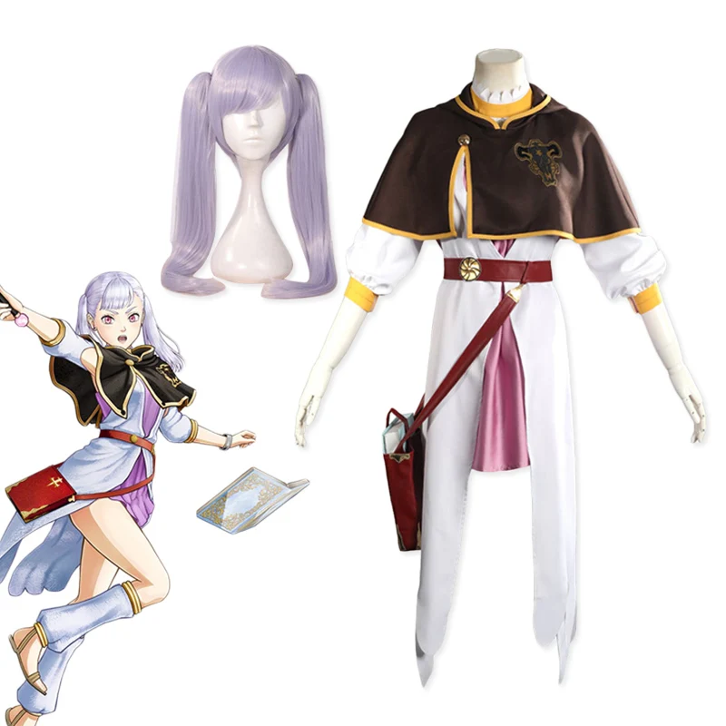 

Anime Black Clover Noell Silva Cosplay Costumes Uniform Full Set Accessories Wig Synthetic Hair Men Boys Halloween Carnival