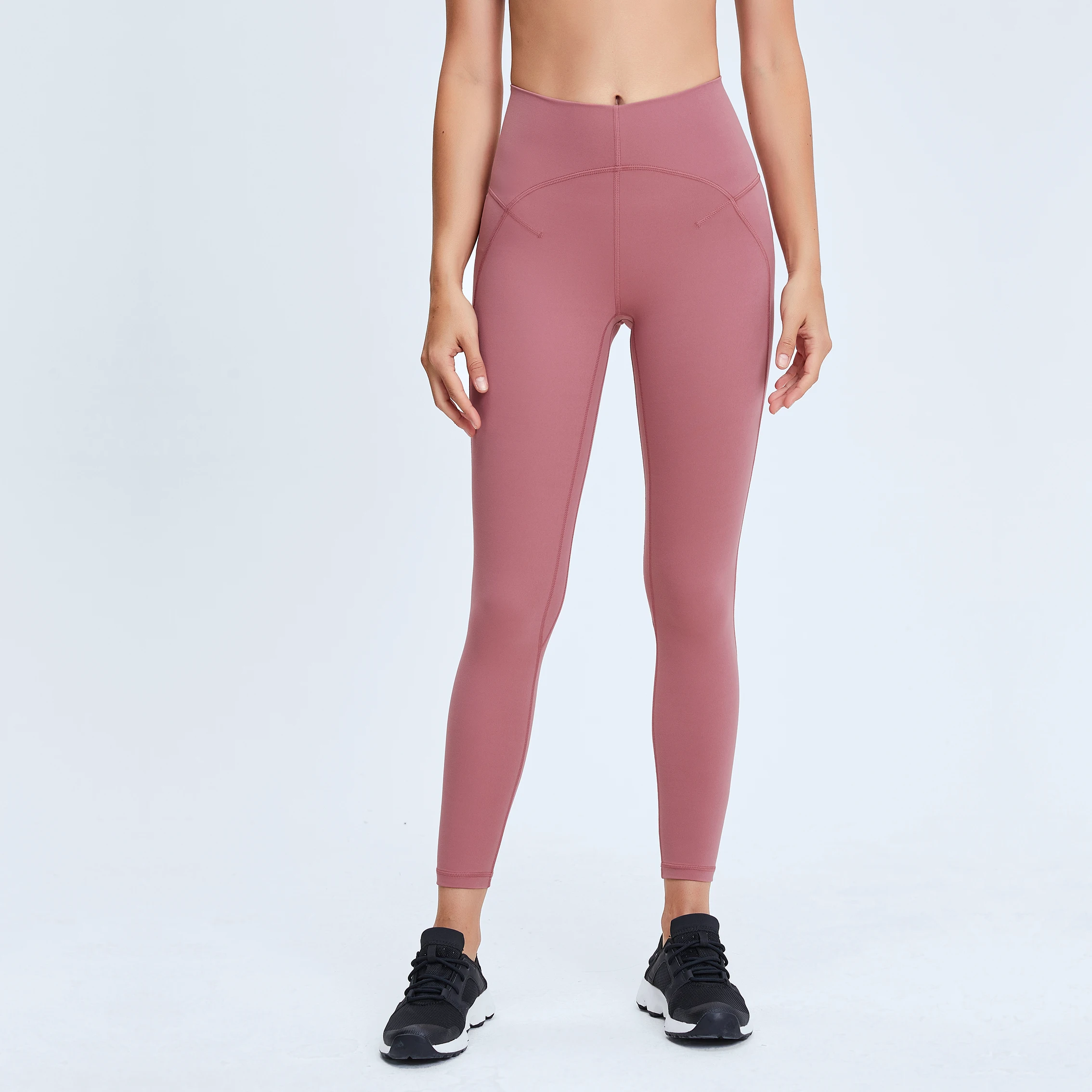 

ABS LOLI Stitching Yoga Pants High Rise Women Sport Workout Running Tights Buttery Soft Gym Leggings With Waistband Pocket