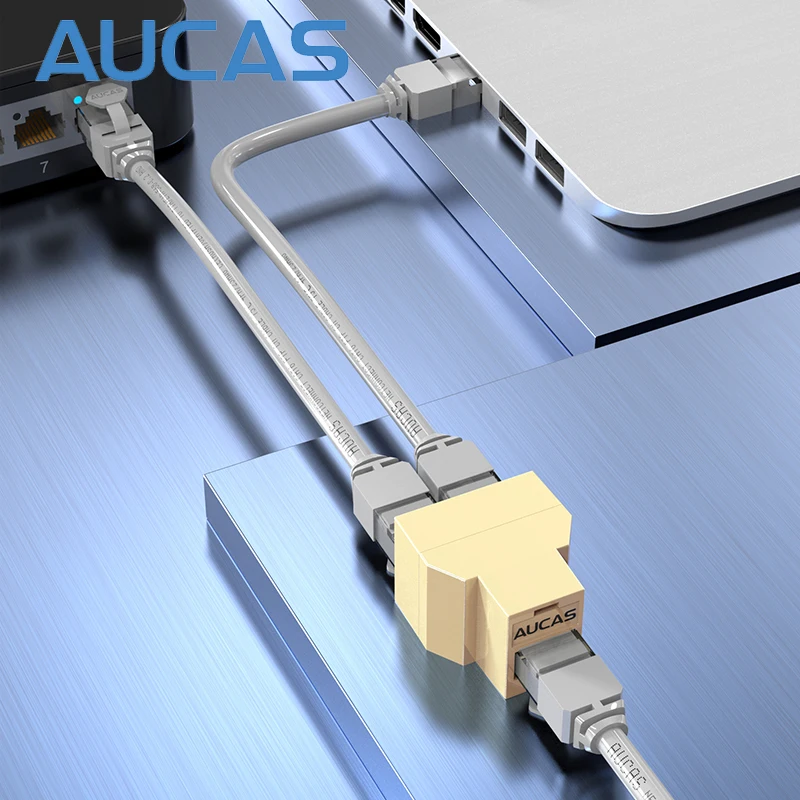 AUCAS RJ45 Adapter CABLE SPLITER (3 PORTS) MODULAR Ethernet Splitter Accoppiatore Modular Gold-Plated Pin Computer Free Shipping |