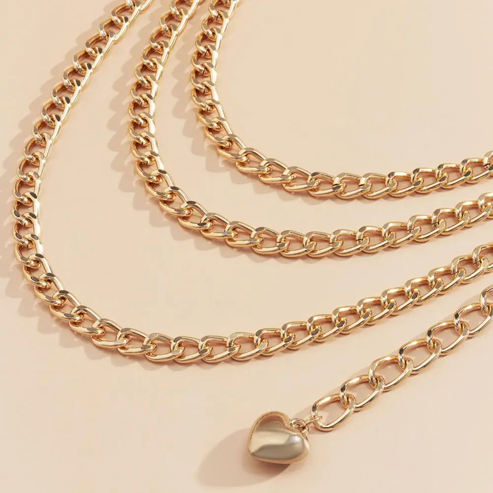 

Fashion Women Belly Chain Heart Shape Adjustable Multilayer Waist Chain Belt for Party