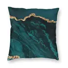 Чехол для подушки с желтым и золотым агатом, двусторонний чехол для подушки с геометрическим рисунком для гостиной