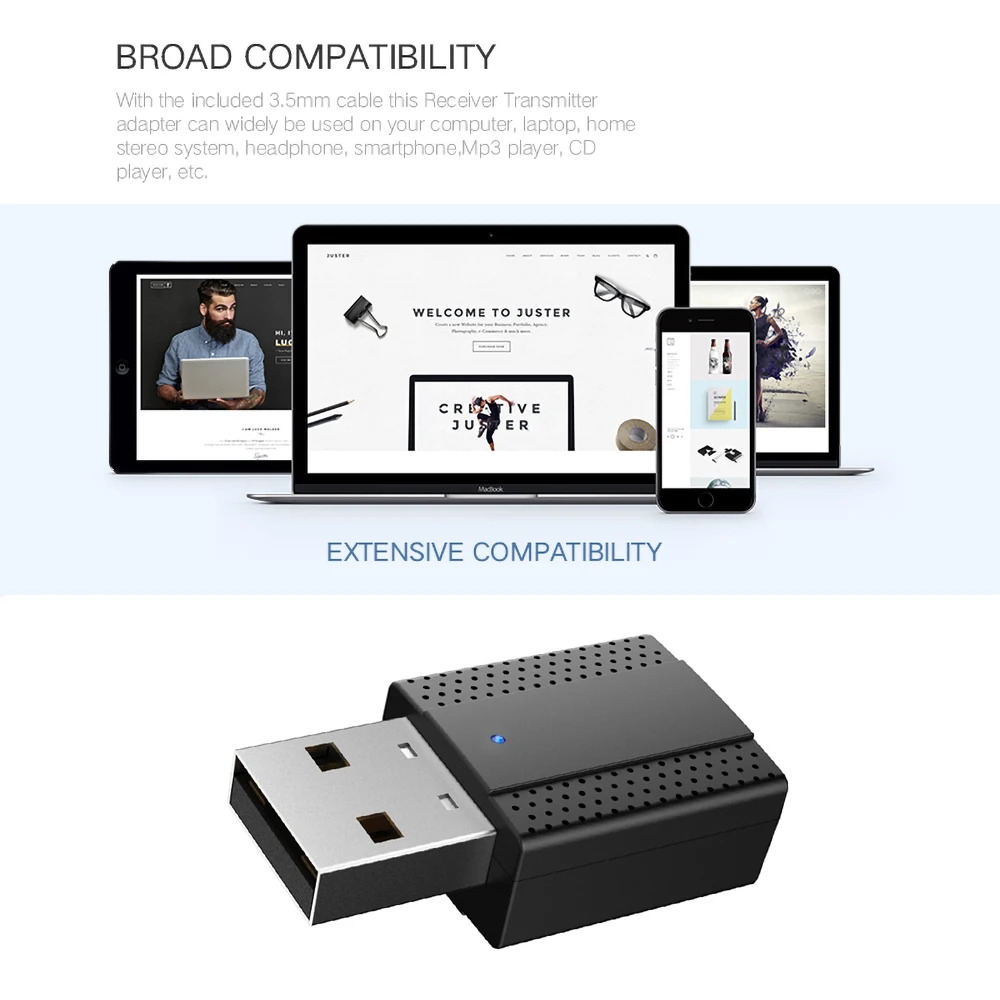 2 в 1 стерео аудио приемник Bluetooth 5 0 и передатчик USB 3 мм AUX музыкальный адаптер для