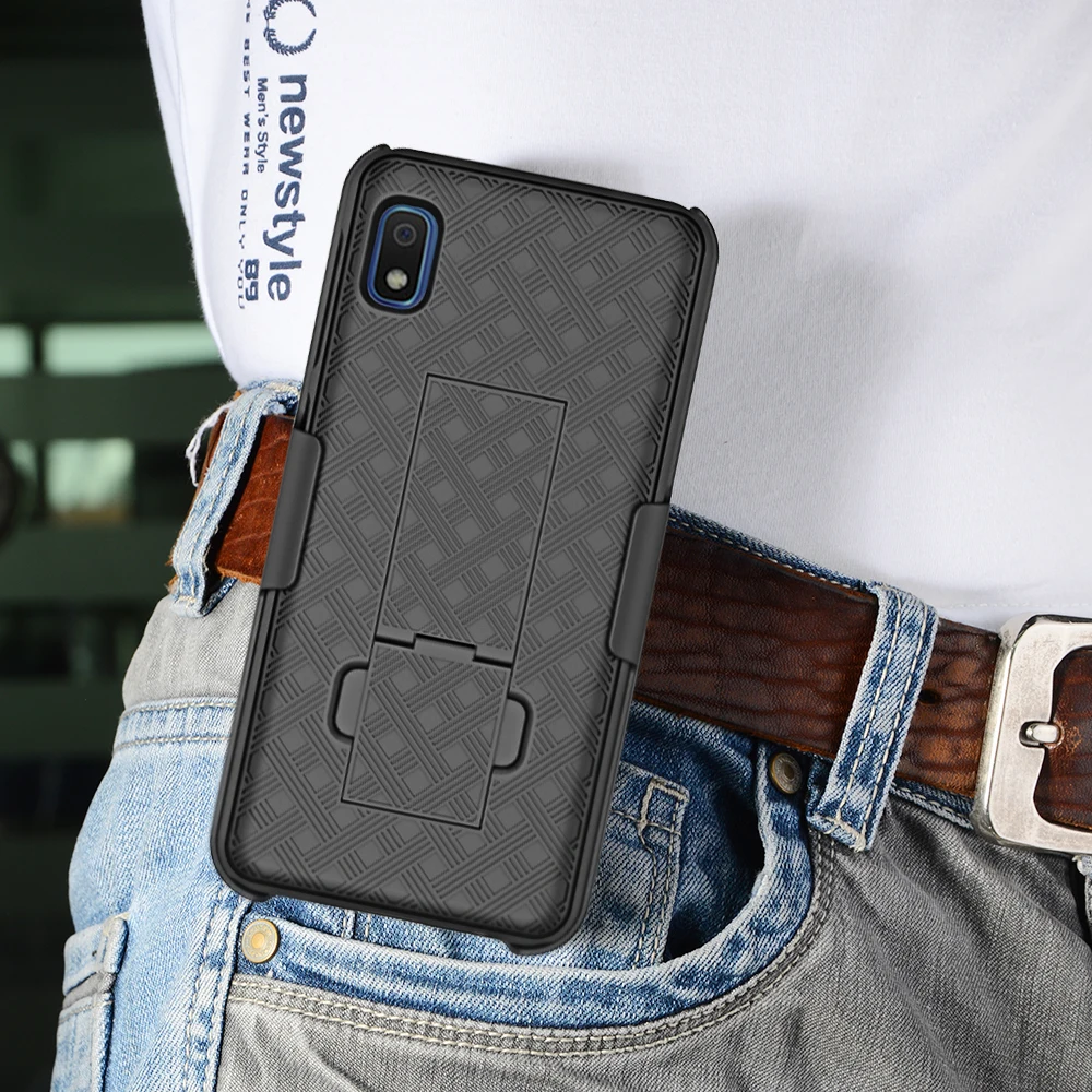 

Rugged weave pattern shell holster combo case for samsung galaxy A50