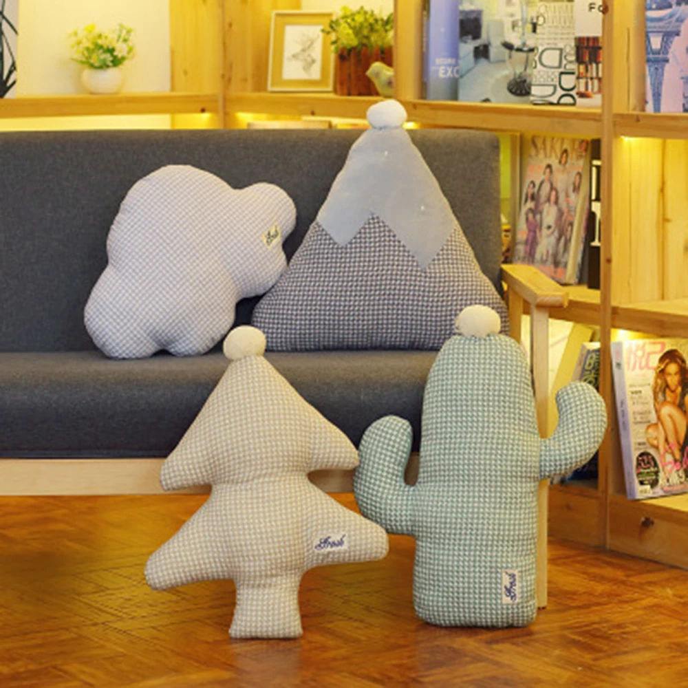 

Подушка в форме облака, горного дерева, мультяшная подушка, детская мягкая игрушка для спокойного сна, скандинавский декор для детской кров...