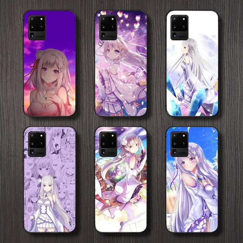 

Japan anime Re Zero Emilia Phone Case For Samsung galaxy A S note 10 12 20 32 40 50 51 52 70 71 72 21 fe s ultra plus
