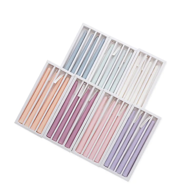

Nordic Mo Landi Long Rod Aromatherapy Candle Sweet Wedding Attendance Banquet Candle Dinner Gradually Discoloration Long Rod Wax
