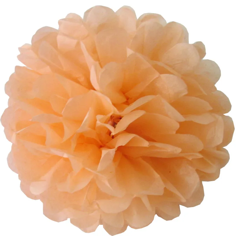 

10 шт. персикового цвета Pom Poms папиросная бумага цветок Свадебная вечеринка сделай сам украшение