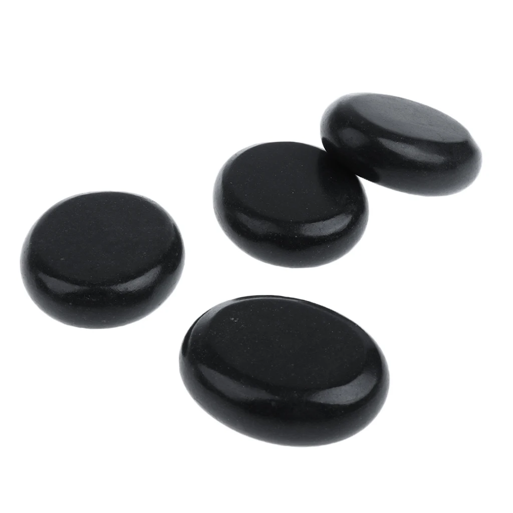 

4x Massage Stones Set Natural Basalt Warmer Rock Stones Hot Spa Energy