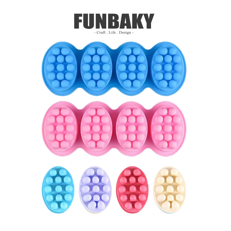 Силиконовая форма для мыла FUNBAKY овальная самостоятельного массажа | Дом и сад