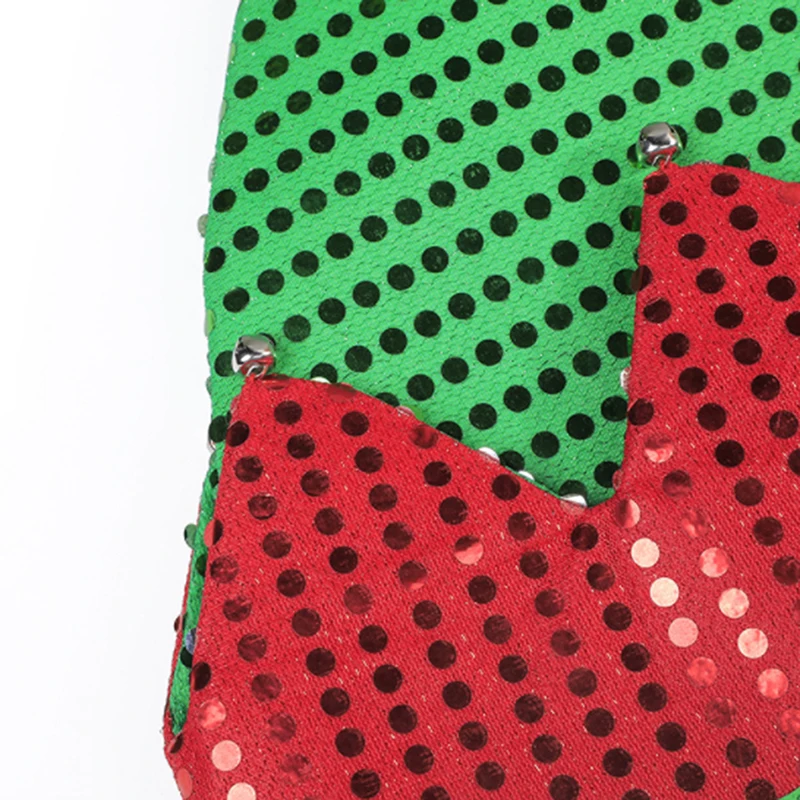 Рождественская шапка для взрослых и детей Красная Блестящая женская новогодние