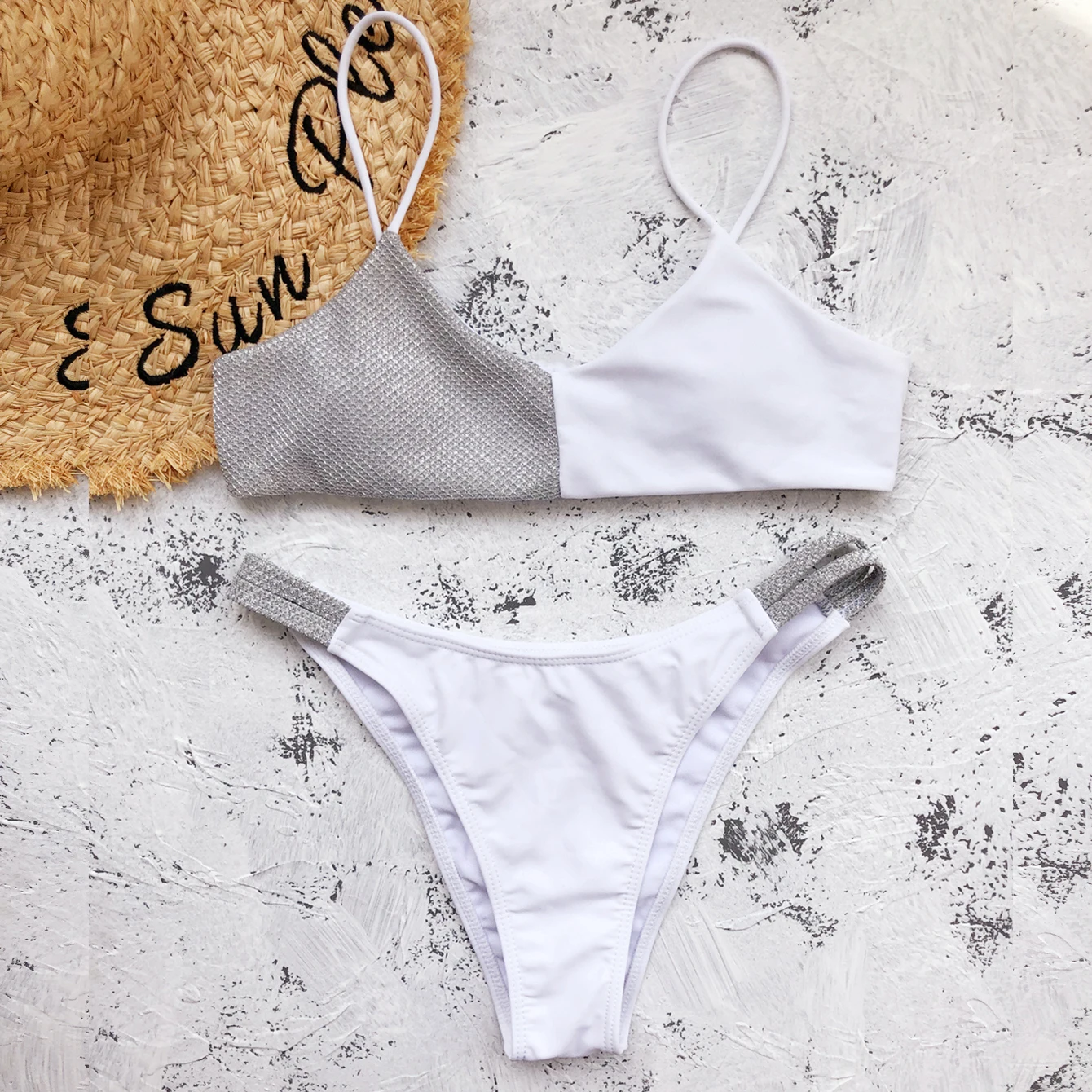 

New Glitter Bikini Patchwork Swimwear Women Fashion Swim Suit Sexy Bathing Suit Biquini Mujer Mini Bikinis Female Beachwear