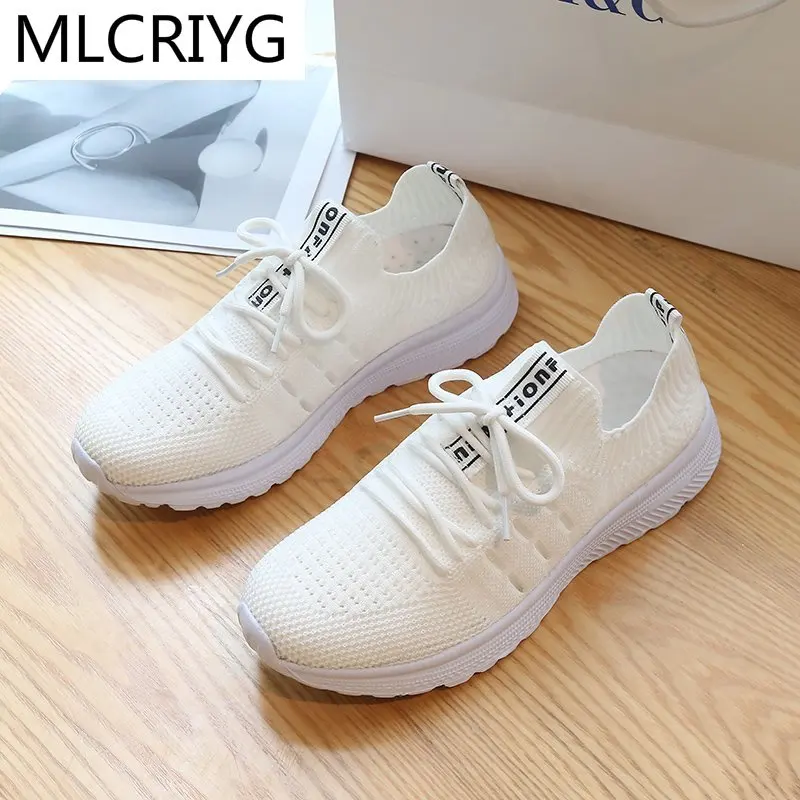 

Spring 2021 New Fashion Women Casual Shoes Soft Bottom Comfortable Lightweight Women's Vulcanize Shoes Breathable Mesh Sneakers