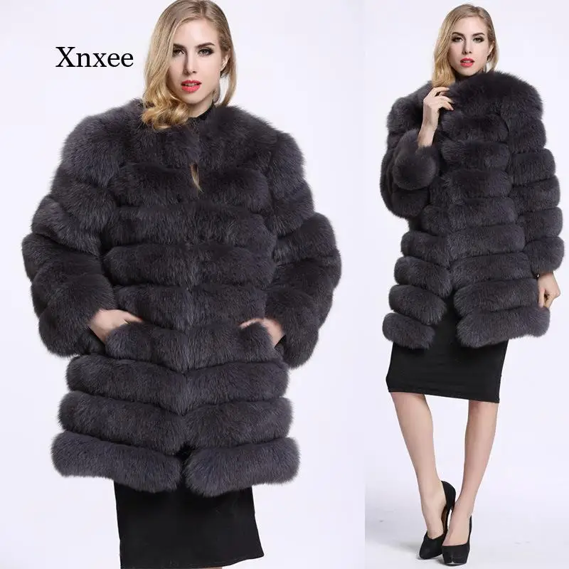 Long Sleeve Faux Fur Coat New Luxury Explosions Women Thick Warm Fake Fox Fur Coat Winter Elegant Women Fur Jackets Outwear