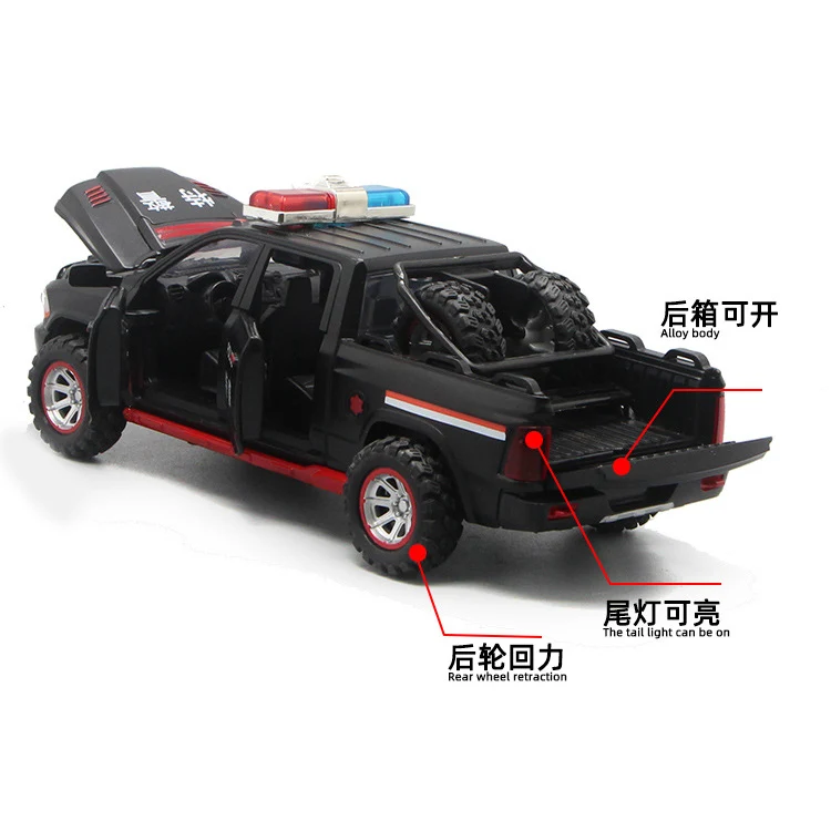 1/32 масштаб Dodge Ram полицейский автомобиль отлитый под давлением из сплава сборная