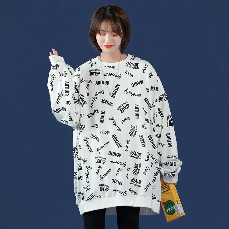 

Spring New Round Collar Hoodie Hip Hop Men's INS Popular Logo Inner Jacket Loose Trend Bottom Shirt Streetwear Harajuku Jumper