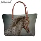 Jackherelook 3D Сумочка Crazy Horse для женщин, вместительная сумка для покупок, сумка-мессенджерсумка через плечо для женщин, сумки-тоуты с дикими животными