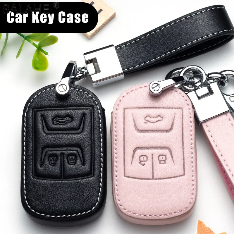 

Leather Bag Car Key Case Cover For Chery Tiggo Arrizo Smart Remote Key 3 Button Case Key Holder Car Interior For Car Accessories