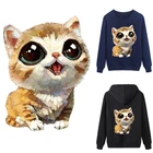 Термоклейкие наклейки на одежду с изображением милого кота