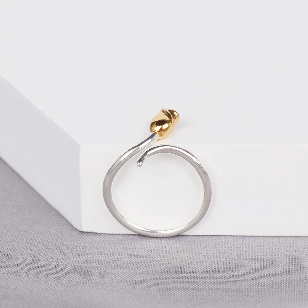 Кольцо с цветами розы регулируемые Открытые Кольца Изысканные милые маленькие