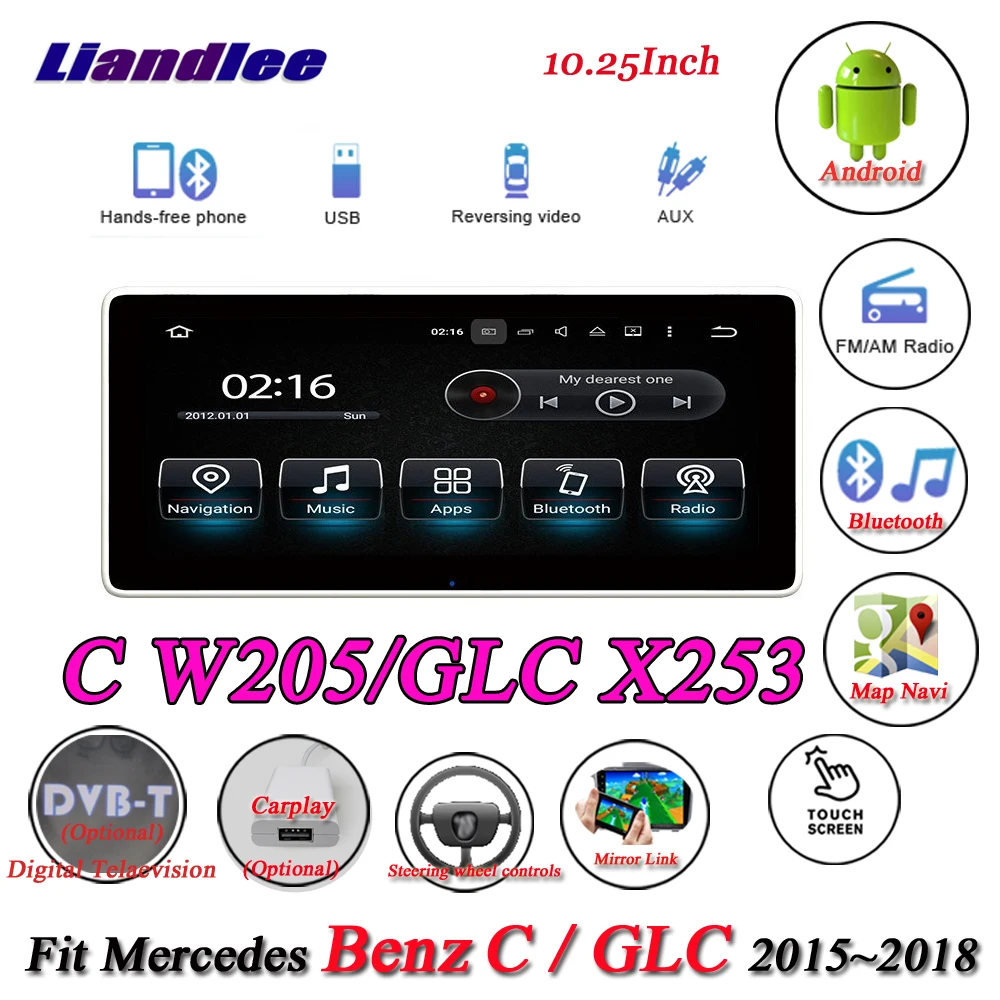 

Car GPS Navigation Multimedia Player For Mercedes Benz C W205/GLC X253 Class Android Screen Auto Carplay Radio Stereo