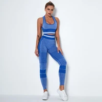 2 piece seamless yoga gym clothing women sports suit push up leggings sports bra running suit fitness set women tank top jogging