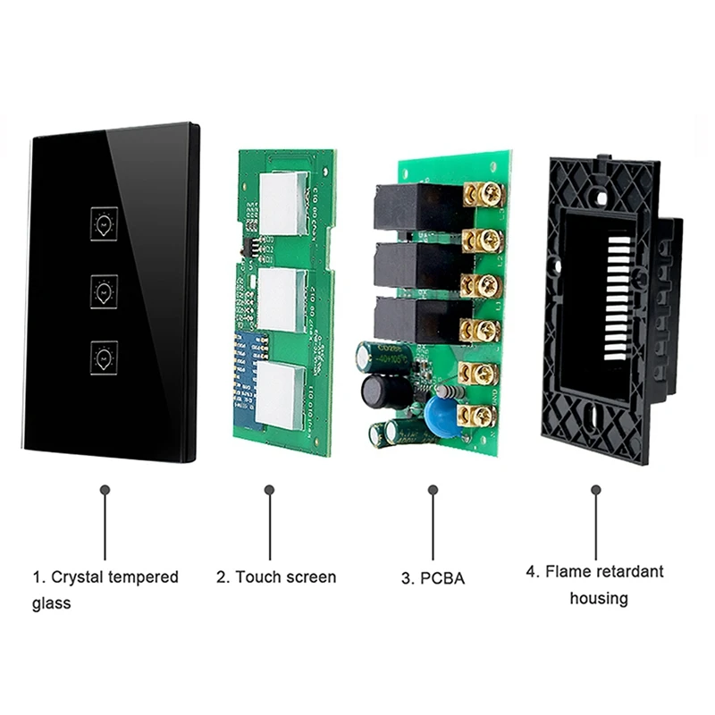 Wifi умный светильник переключатель стеклянный экран пресс-панель голосовое