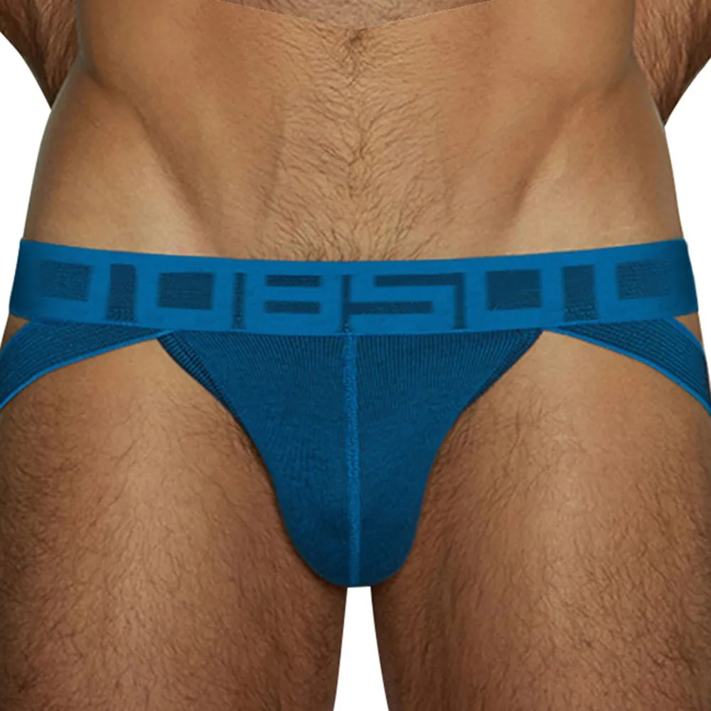 

Buttocks Hollow Thong Mens Cotton Jackstrap T-Back Briefs Sexy U-Convex Pouch Panty Solid Color Breathable Underwear Cross Strap