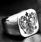 Мужское двухголовое кольцо с орлом, классическое металлическое украшение в стиле панк и рок