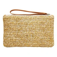 summer new straw woven bag women 2021 new straw woven clutch bag female large capacity card slot coin purse