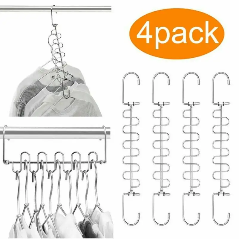 Household Magic Cloth Hanger Wonder Space Saving Hangers Closet Organizer 4Pack | Дом и сад