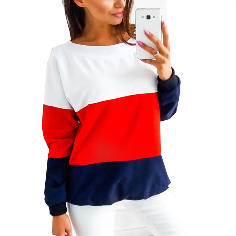 as shown Hot Sale Women Long Sleeve Sweatshirt Ladies Casual Loose Lace Up Sexy Back Pullover Tops CXZ - Цвет: as shown
