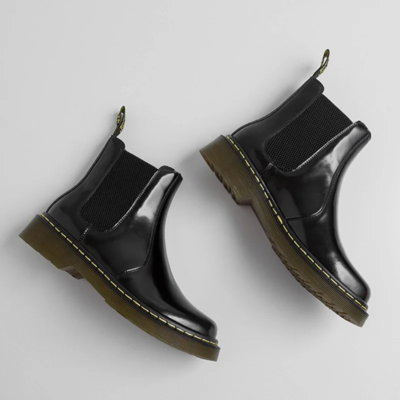 Сапоги женские зимние из натуральной кожи на меху водонепроницаемые черные |