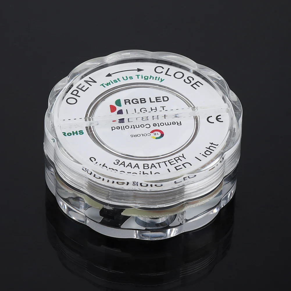 

4pcs/SetLED RGB Remote Controlled Submersible Light Battery Operated Underwater Night Lamp Outdoor Vase Bowl Garden Party Decor