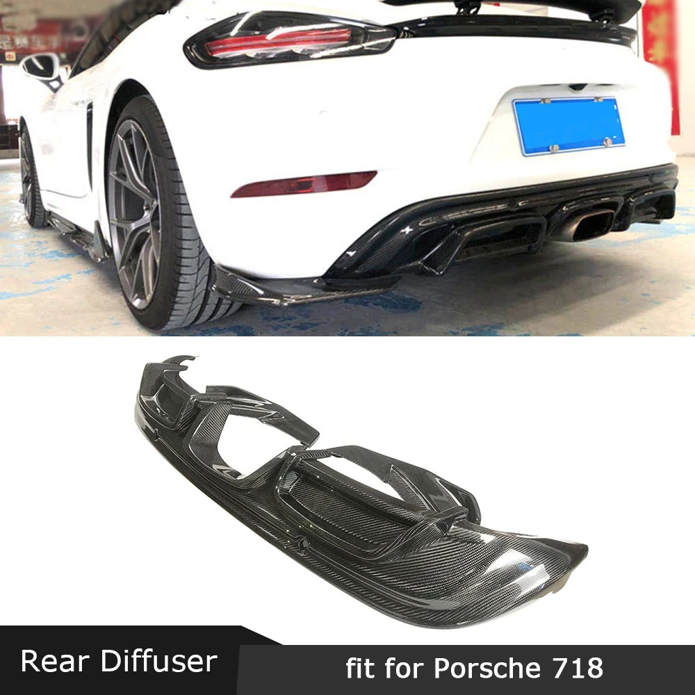 Рассеиватель задней губы из углеродного волокна спойлер пригодный для Porsche 718 Cayman