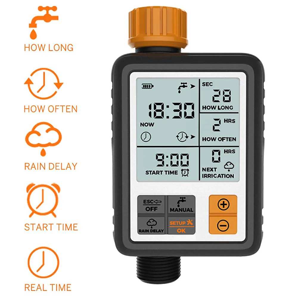 Автоматический таймер полива сада водонепроницаемый программируемый с ЖК