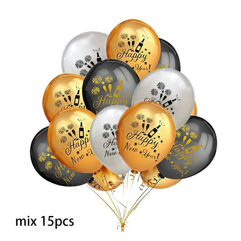 style 5 1 комплект Happy год латексных воздушных шаров с Фольга шара с цифрой золотистый воздушный шар "Конфетти" пижамный комплект на Рождество, Год Вечерние Декор поставки - Цвет: style 5