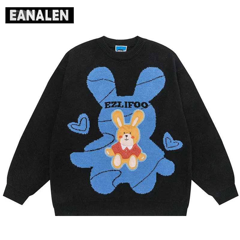 

Harajuku vintage love bear sweater men winter oversized punk rock thermal knitting pullover women jumper ugly sweater sweating