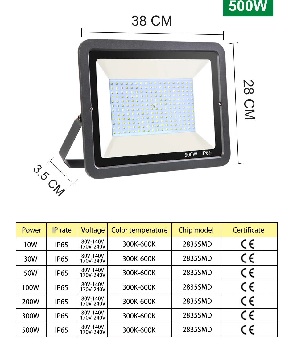 10W 50W 100W 200W 300W Светодиодный прожектор светильник водонепроницаемый ip65 уличный светильник s потока СИД светильник на открытом воздухе Точечный светильник сада ландшафтный светильник Инж