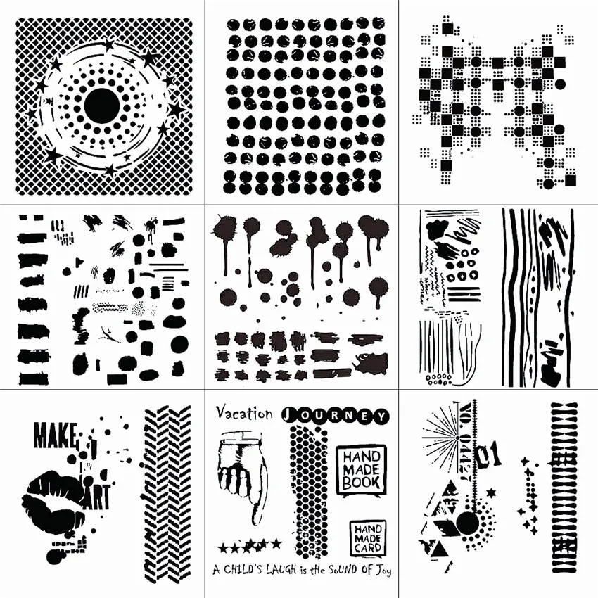 14x13cmx9PCS Волшебная Обложка шаблон для наклеивания вырезок спреи литья пластмасс