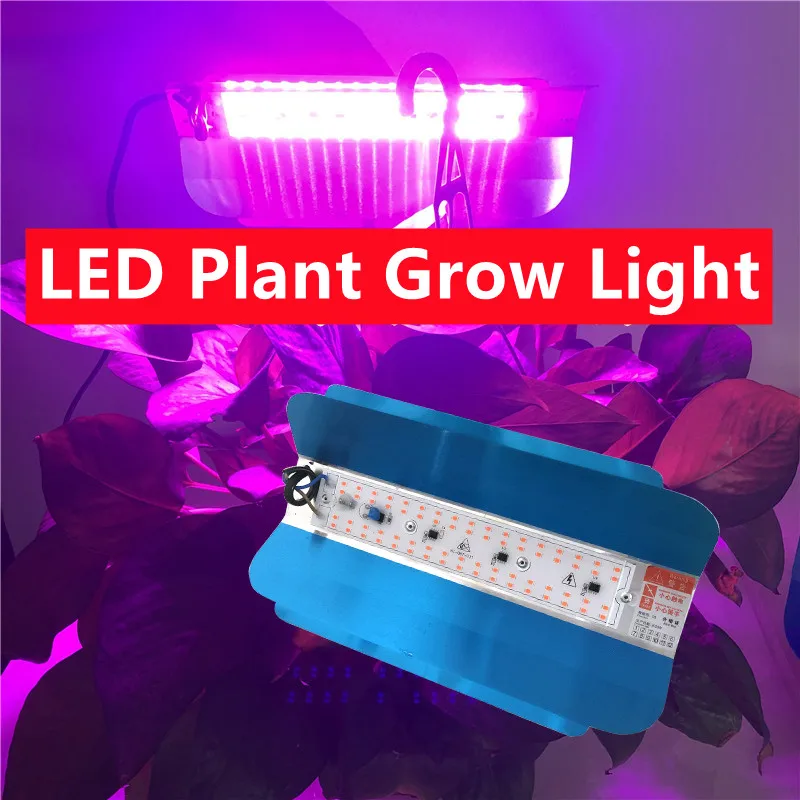 

LED Grow Light 100W LED Full Spectrum 50W Plant Lamp Growing LED Flood Light Phyto Lamp EU Waterproof Hydroponics Lighting 220V