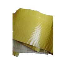 diy natural snakeskin leather fabric with rare skin yellow10x100cm