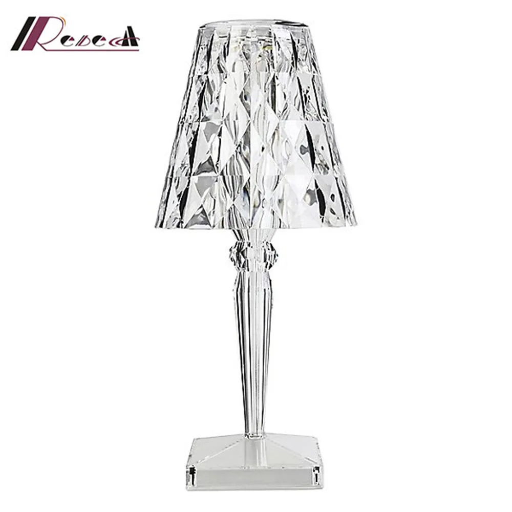 

Acryl Table lamp for bedroom living room Desk lamp study crystal art deco Beside night lights rechargeable led table lamp