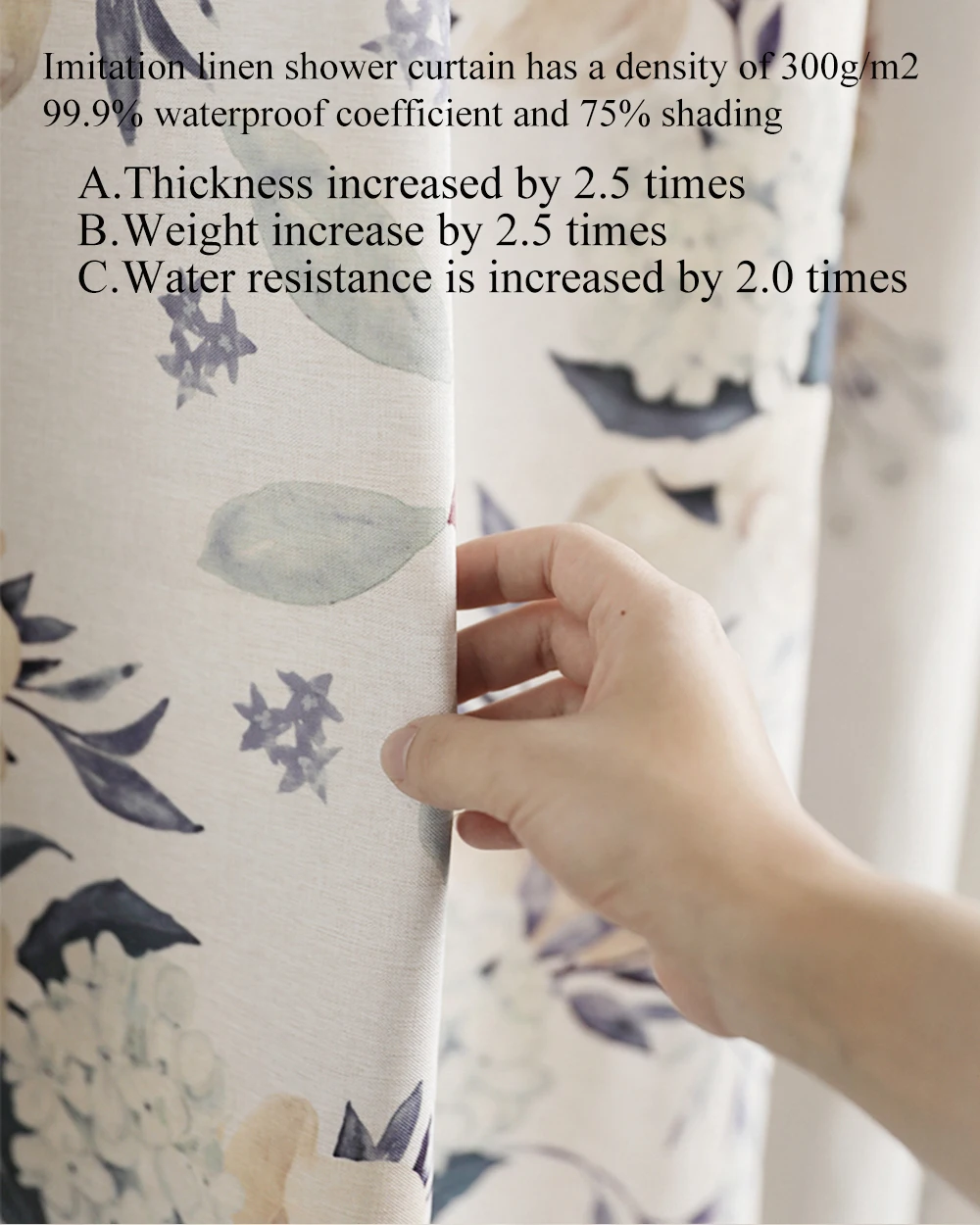 Занавеска для душа непромокаемая 99.9% водонепроницаемая плотная